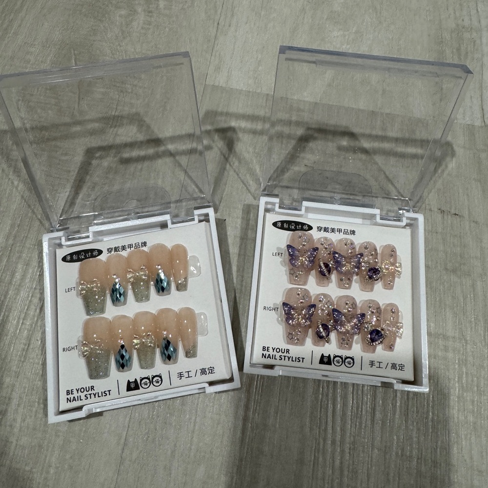 Elegant Nail Art Set with Gem Accents